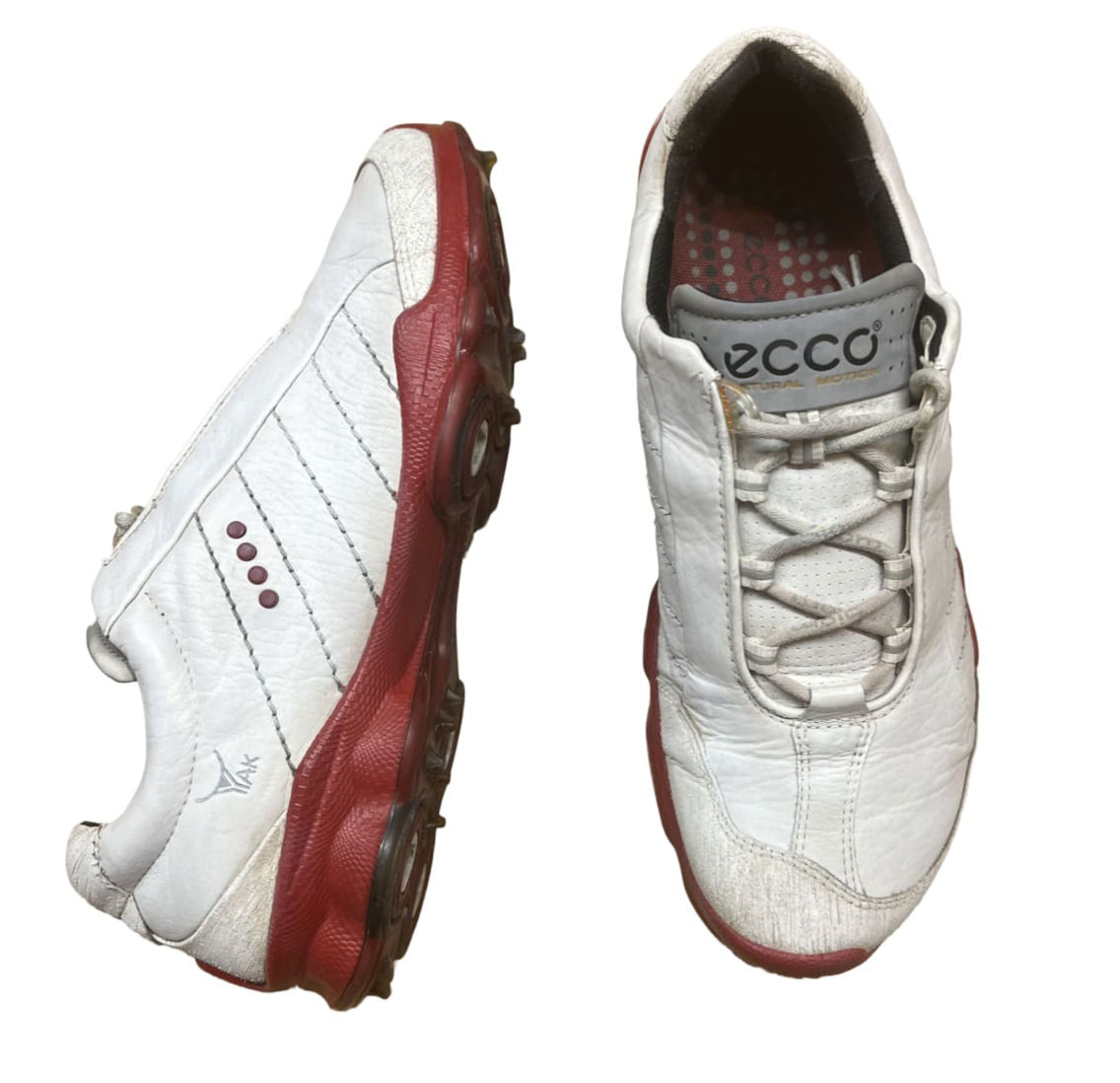 Men's Ecco Biom Golf Shoe •White/red  Gortex Yak Leather • Size 40