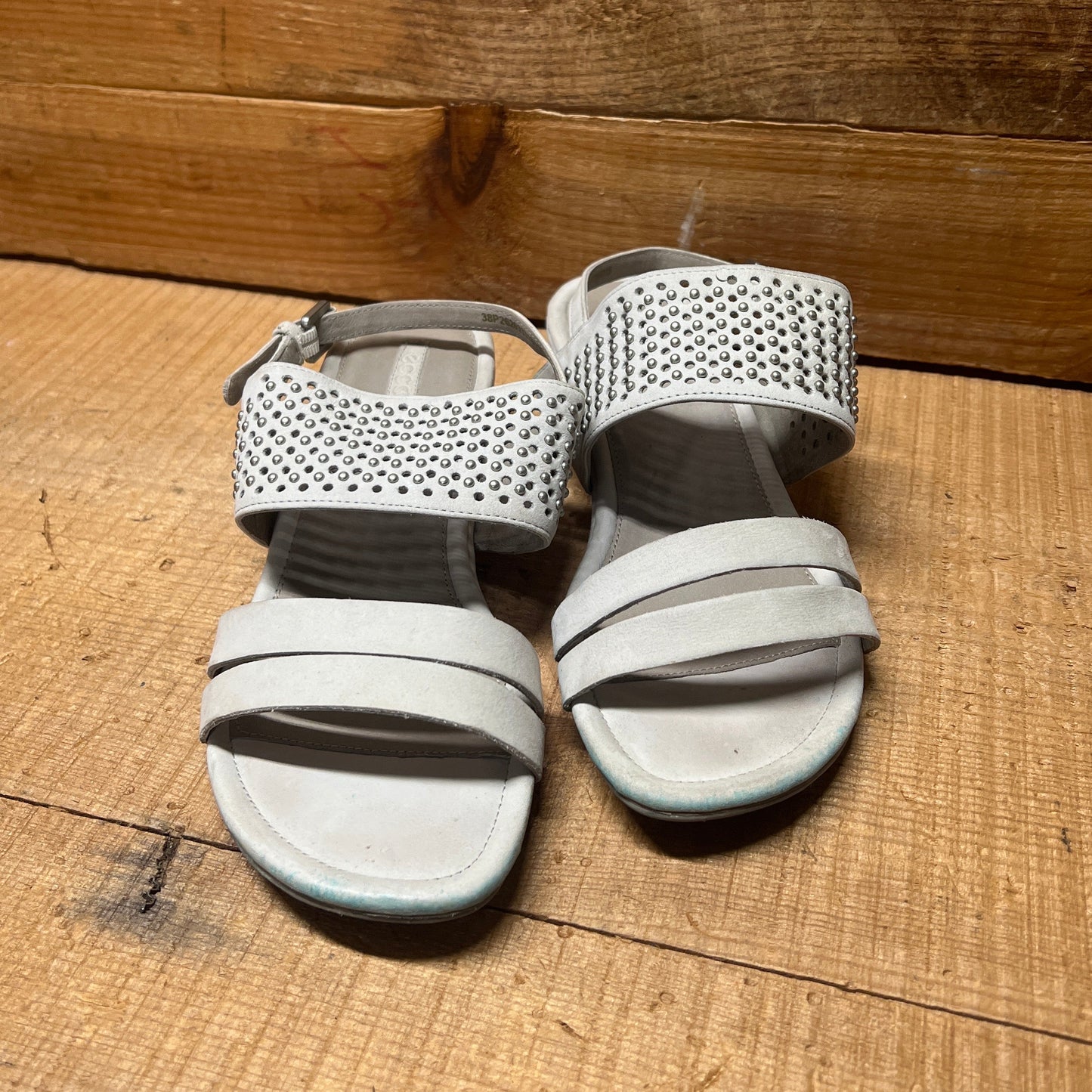 Women's Ecco  Low wedge Sling-back Sandal 38 Taupe Grey Nubuck Leather