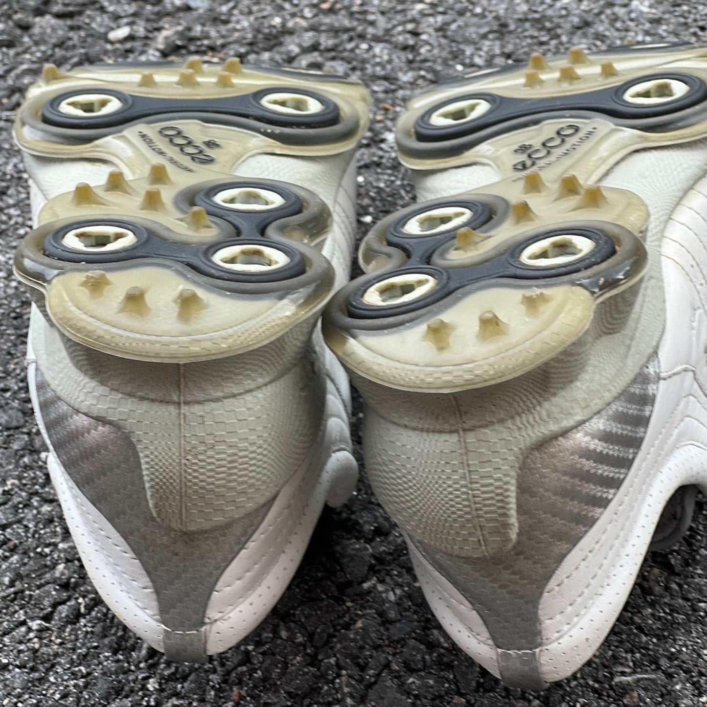 Women’s Ecco  Biom spiked Golf Shoes 38EU -white/grey- Hydromax Yak Leather