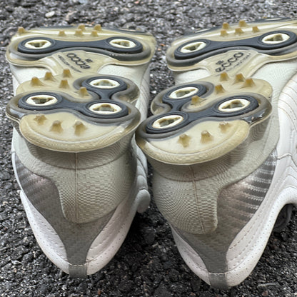 Women’s Ecco  Biom spiked Golf Shoes 38EU -white/grey- Hydromax Yak Leather