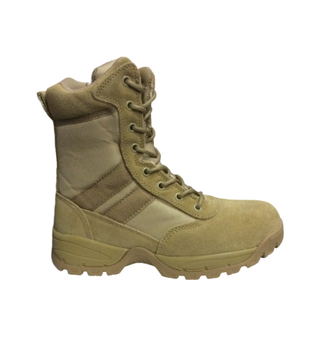 Safara NJ8821 Khaki Leather/Nylon Side-zip Soft -toe  Workboot
