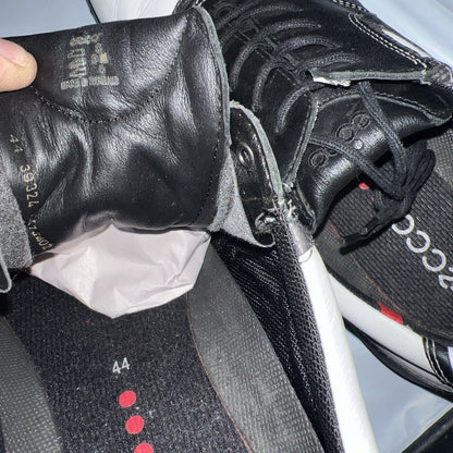 Men’s Ecco White/Black/Gray Leather Spiked Golf Shoe 44EU