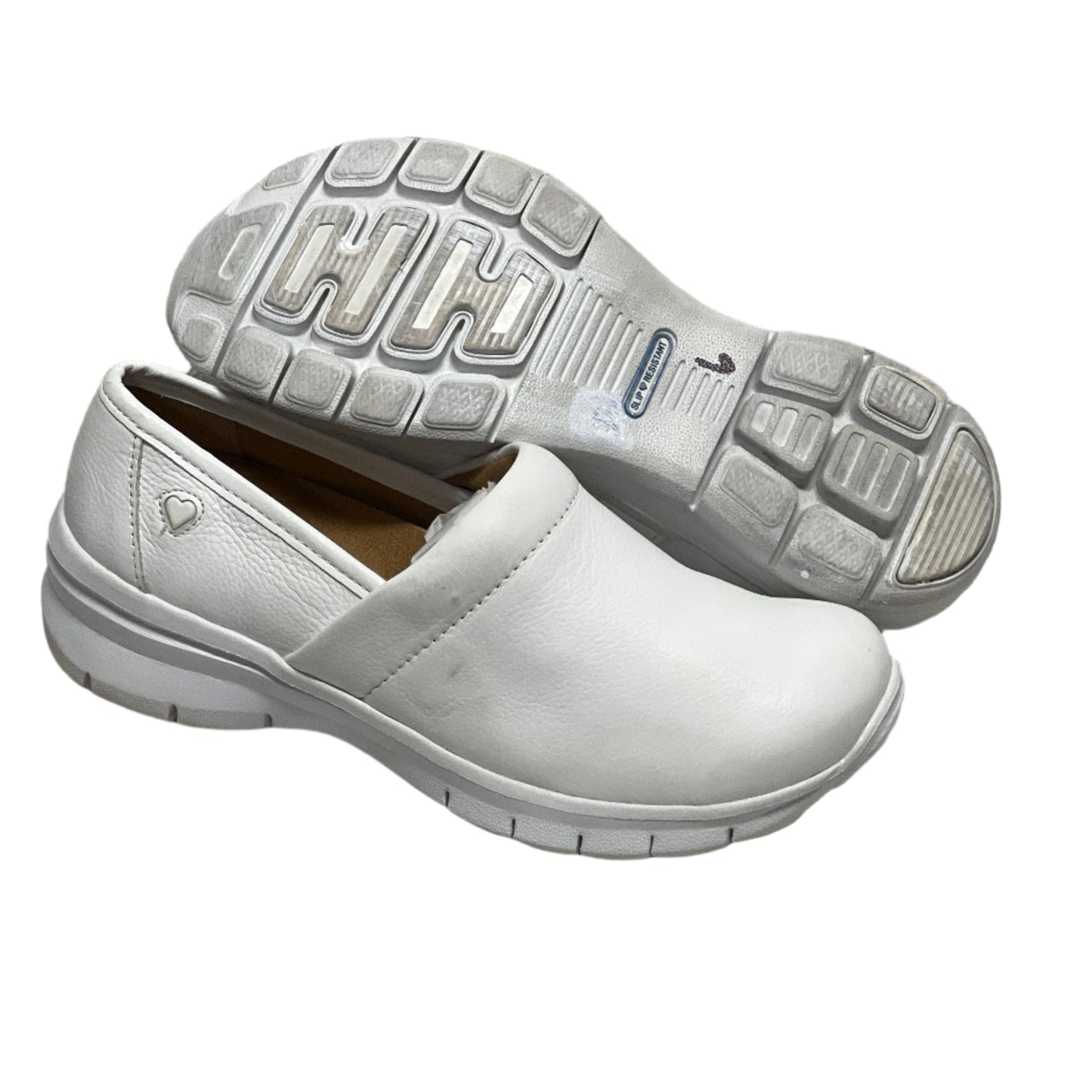 Women’s Nurse Mates Libby pillowTop lightweight Clog 9M White Leather