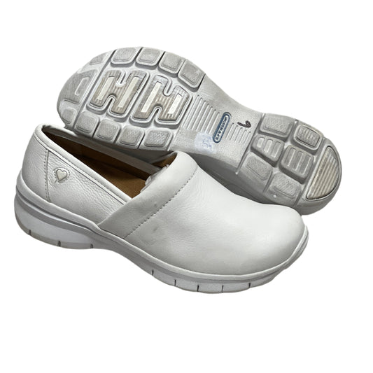 Women’s Nurse Mates Libby pillowTop lightweight Clog 9M White Leather