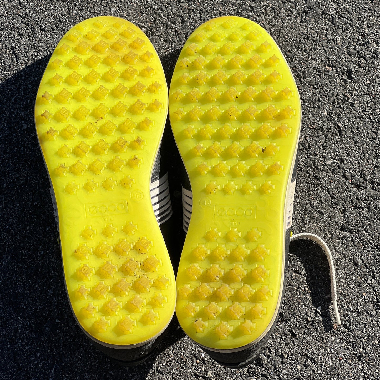 Men’s Ecco Street Premier Cleat-less Golf Shoe 46EU • Black/White/Citron • Leather