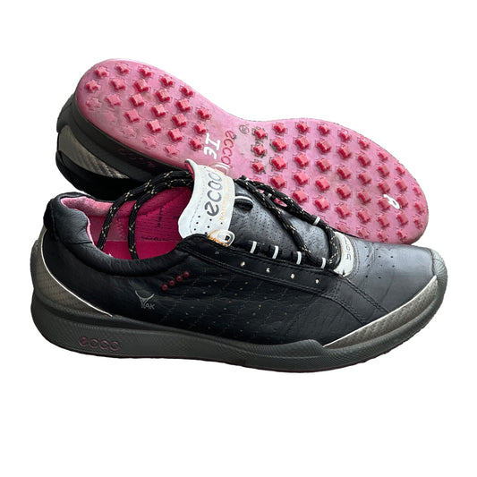 Women’s Ecco  Biom Spikeless Golf Shoes 39EU -Black/Pink- Hydromax Yak Leather