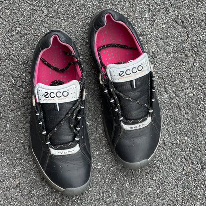 Women’s Ecco  Biom Spikeless Golf Shoes 39EU -Black/Pink- Hydromax Yak Leather