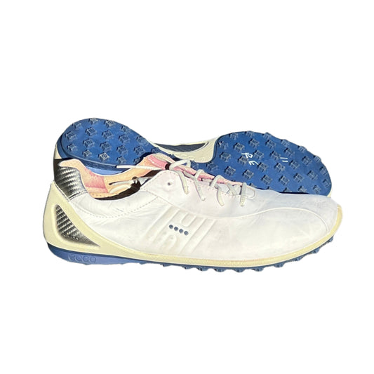 Men’s Ecco  Biom Natural Motion Spikeless Golf Shoes 45EU -White/Blue- Hydromax Leather
