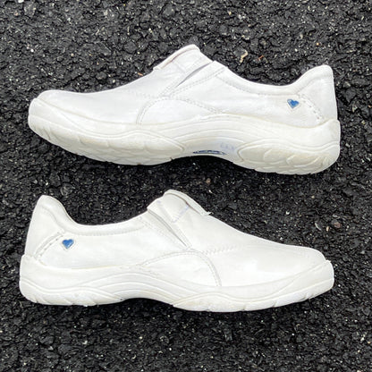 Women's  NURSE MATES  •Andres•  Twin-Gored  Pillow-Top Slip-on 9M  White Leather