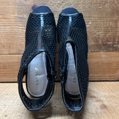 Women's Bamboo  •Abbatha-01• High-heeled Mesh covered Sandal 8.5M Black Mesh