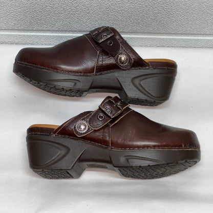 Women’s Nurse Mates Casey Pillow-top Open-back Clog 9M Brown Leather