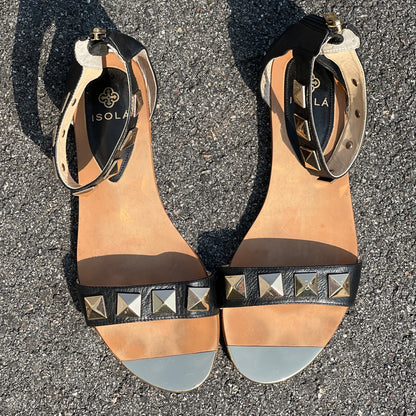Isola Women's •Adette•  Studded Sandal 9M Black Leather