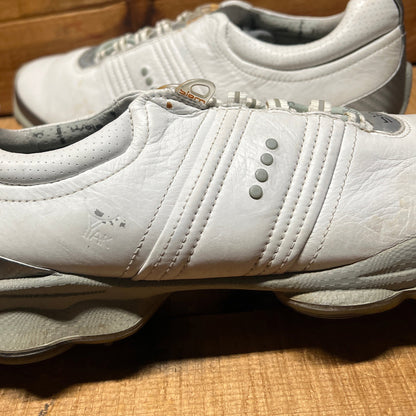 Men’s Ecco Biom Cleated Golf Shoe  43EU •White/Grey• Hydromax Yak Leather