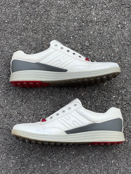 Men’s Ecco  Premier Cleat-less Golf Shoe 45EU •White/ Grey• Hydromax  Leather