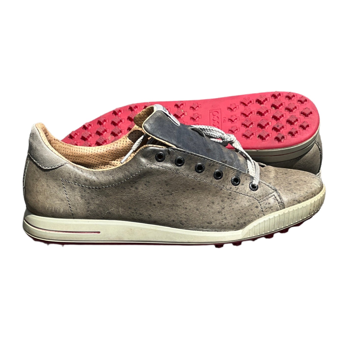 Men’s Ecco Street Premier Cleat-less Golf Shoe 45EU • Khaki • Hydromax Leather