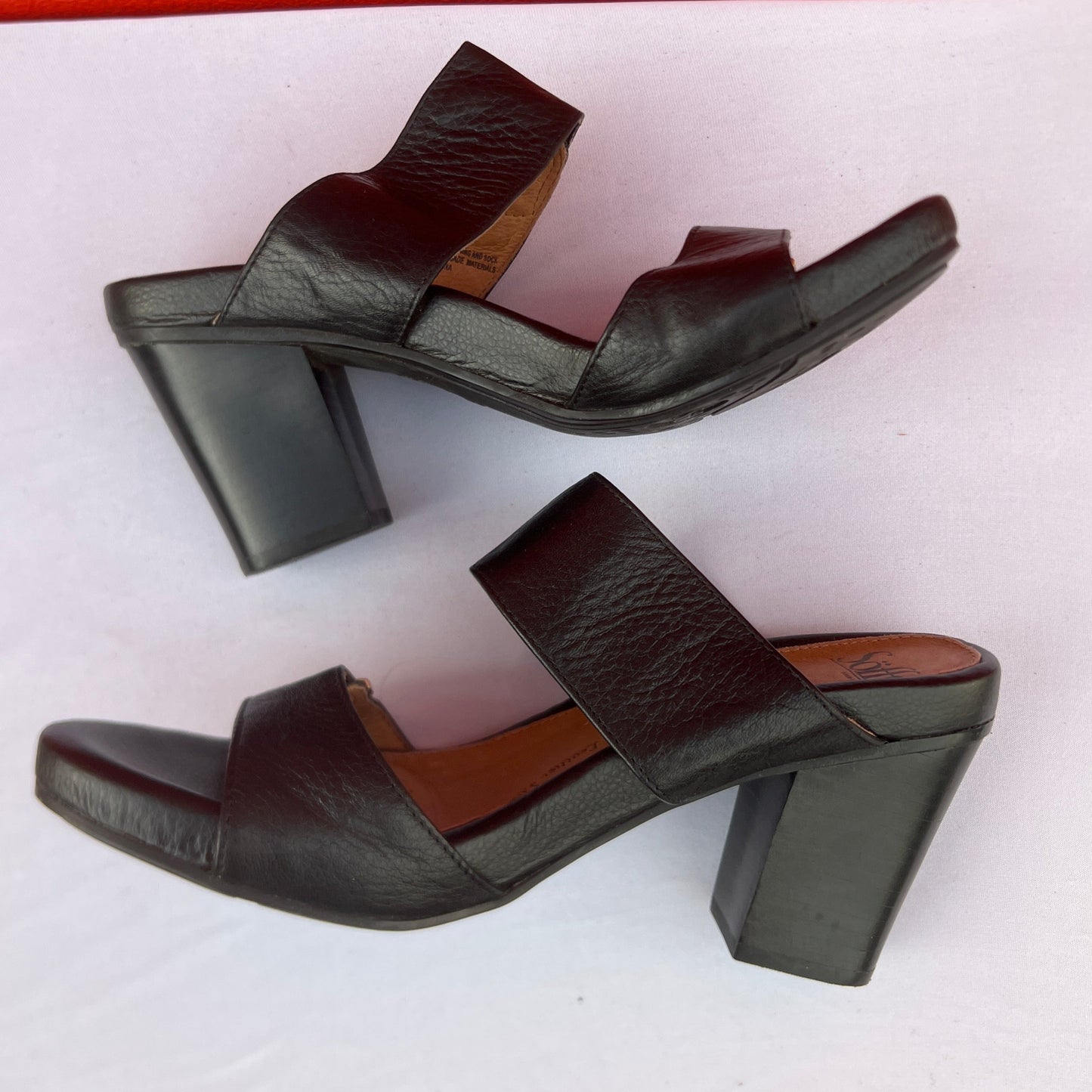 Woman’s Sofft •Damia• Stacked Heel Slide, 9M Blqck  leather