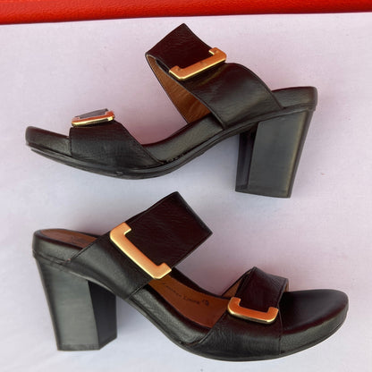 Woman’s Sofft •Damia• Stacked Heel Slide, 9M Blqck  leather