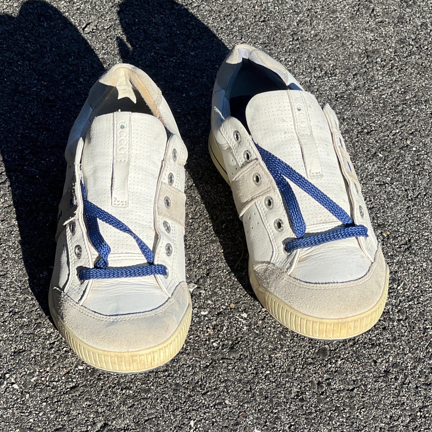 Men’s Ecco Street Premier Cleat-less Golf Shoe 42EU •White/Blue• Leather