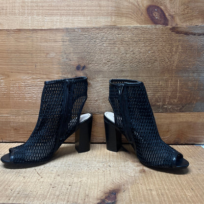 Women's Bamboo  •Abbatha-01• High-heeled Mesh covered Sandal 8.5M Black Mesh