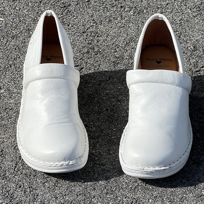 Women’s Nurse Mates Halle  Pillow Top Clog  9.5M White Leather