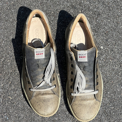 Men’s Ecco Street Premier Cleat-less Golf Shoe 45EU • Khaki • Hydromax Leather