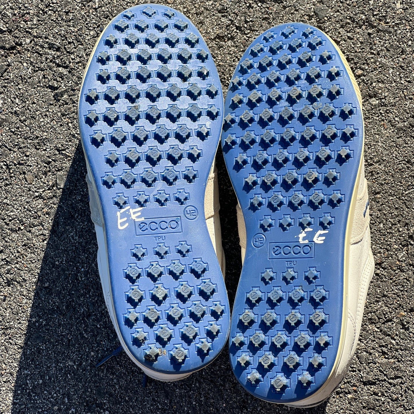 Men’s Ecco Street Premier Cleat-less Golf Shoe 42EU •White/Blue• Leather