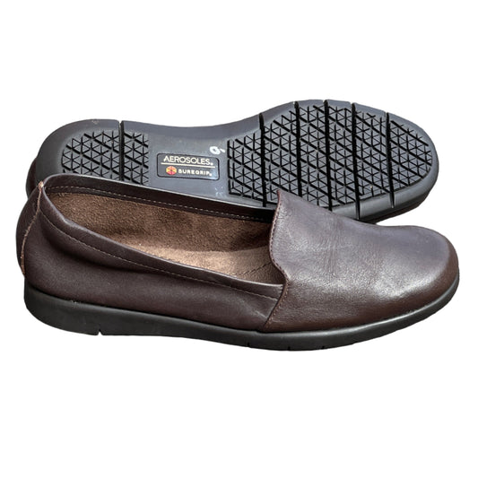 Woman’s  Aerosoles by Suregrip 6M brown leather Non-Slip Sole