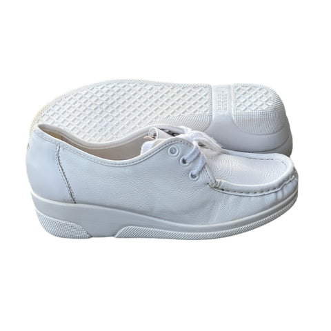 Women's  NURSE MATES  •Anni Hi•  Lace-up  7M white Leather