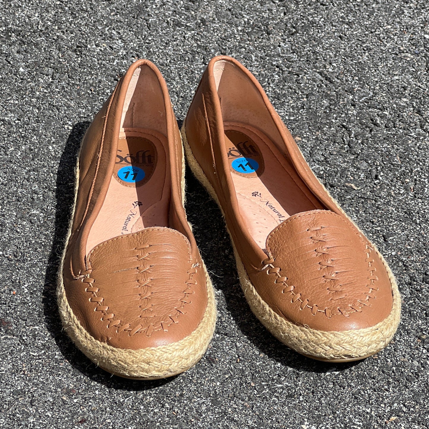 Woman’s Sofft Malila Jute Wrapped Slip-on Moc 11 M Tan Leather