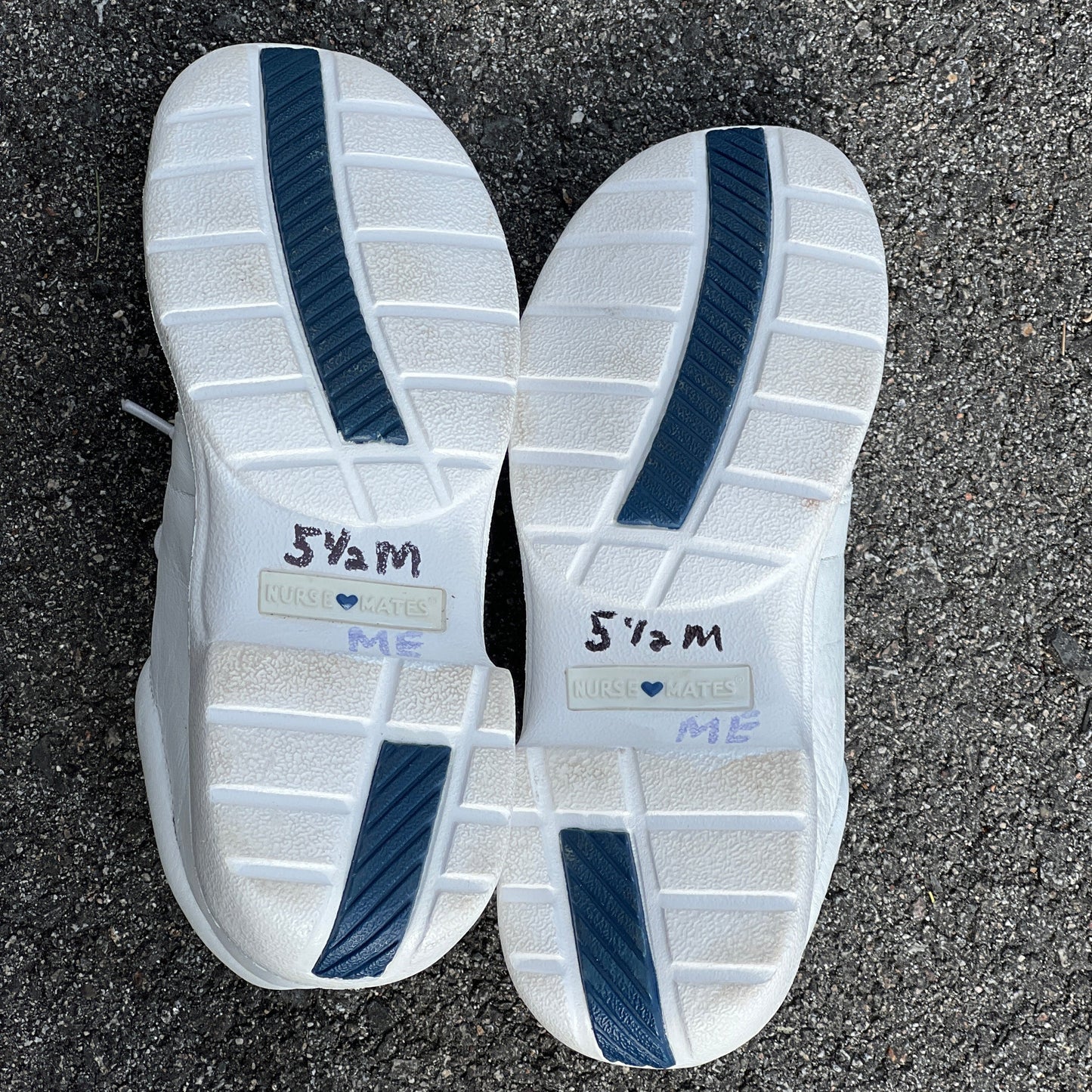 Women's  NURSE MATES  •Angle • All-day Comfort Oxford 5.5M  White Leather