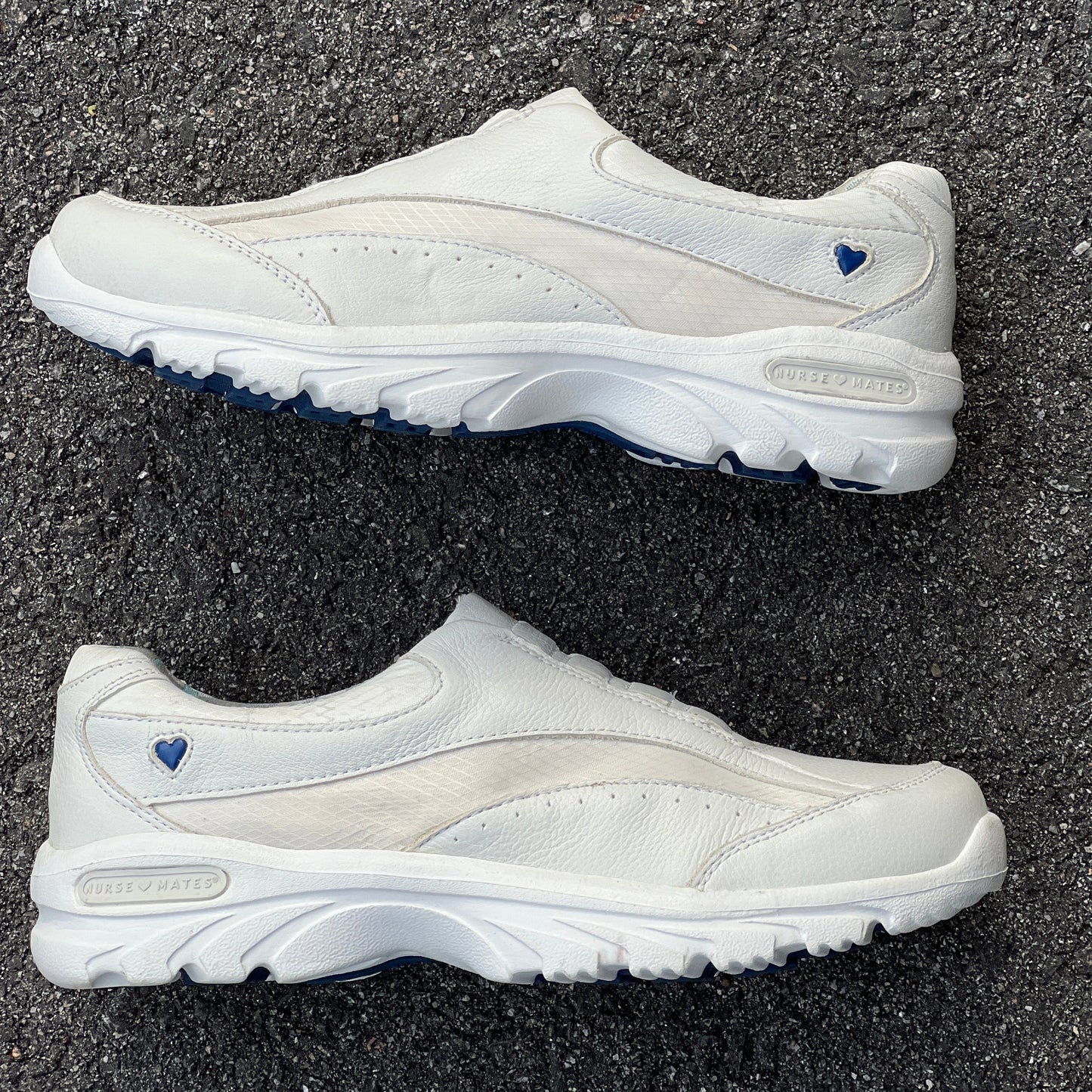 Women's  NURSE MATES  •Sami•  Slip-on Athletic 9.5M  White Leather