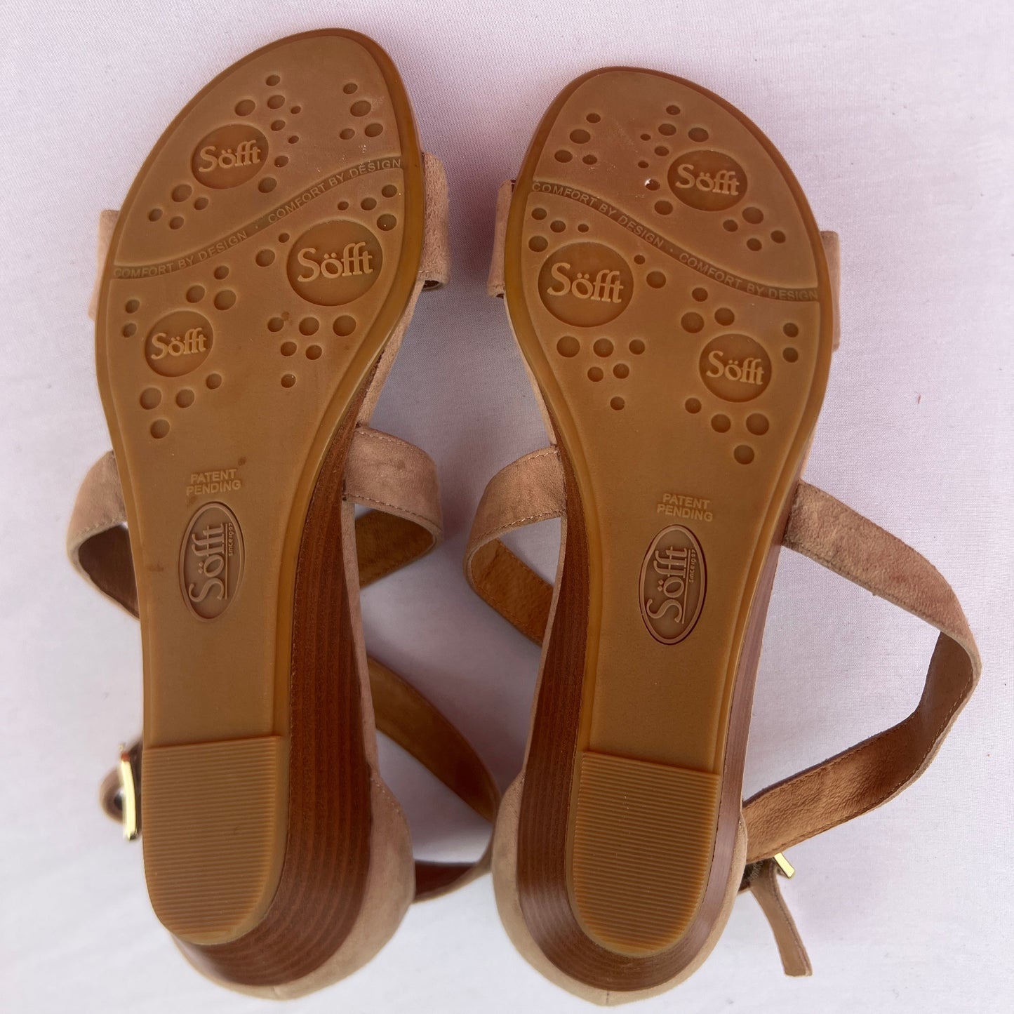 Woman’s Sofft Innis Wedge Sanda 9W Baywater Suede Leather