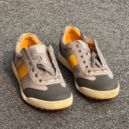Men’s Ecco Street Premier Cleat-less Golf Shoe 45EU • Grey/Citron • Leather