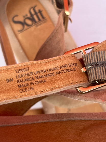 Woman’s Sofft Innis Wedge Sanda 9W Baywater Suede Leather