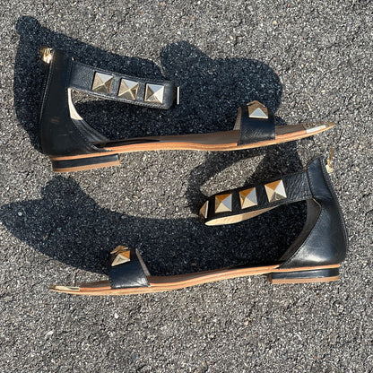 Isola Women's •Adette•  Studded Sandal 9M Black Leather