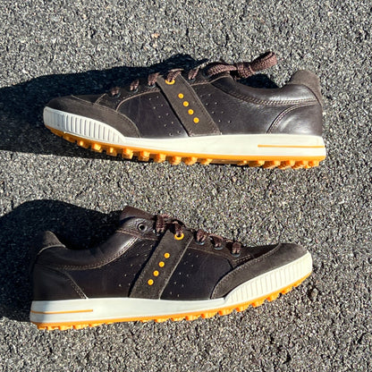 Men’s Ecco Street Premier Cleat-less Golf Shoe 42EU •Black/Citron• Leather