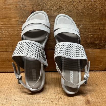 Women's Ecco  Low wedge Sling-back Sandal 38 Taupe Grey Nubuck Leather