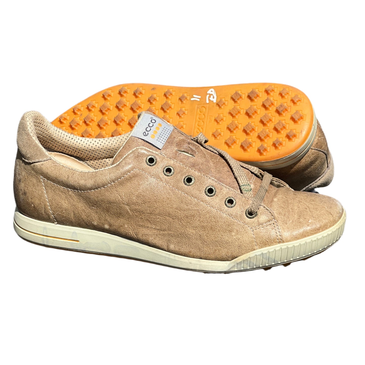 Men’s Ecco Street Premier Cleat-less Golf Shoe 45EU • Tan Leather