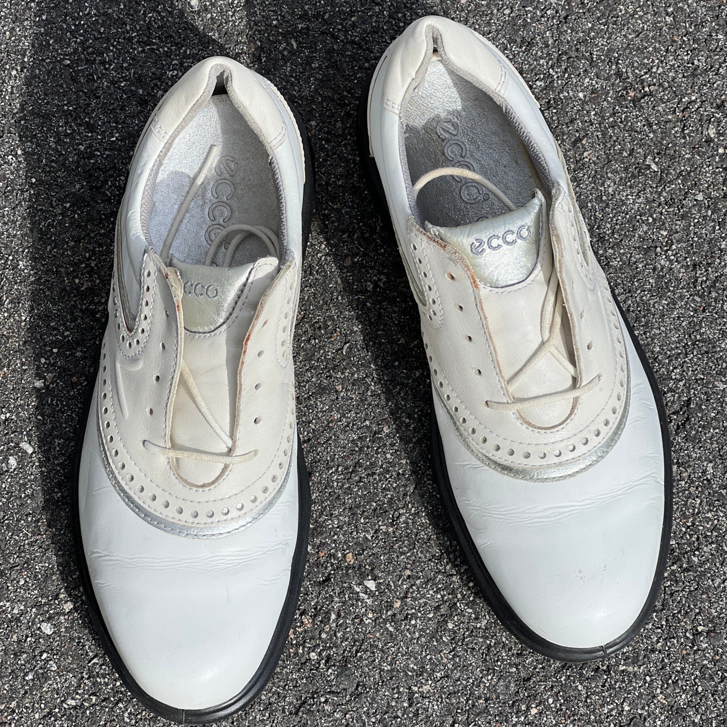 Womens ECCO Golf shoes 39EU White/Silver Hydromax Leather