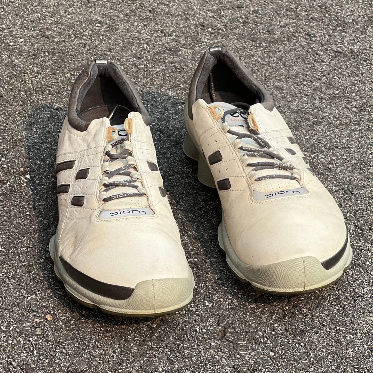 Men’s Ecco Biom Cleated Golf Shoe  45EU •White/Red• Hydromax Yak Leather