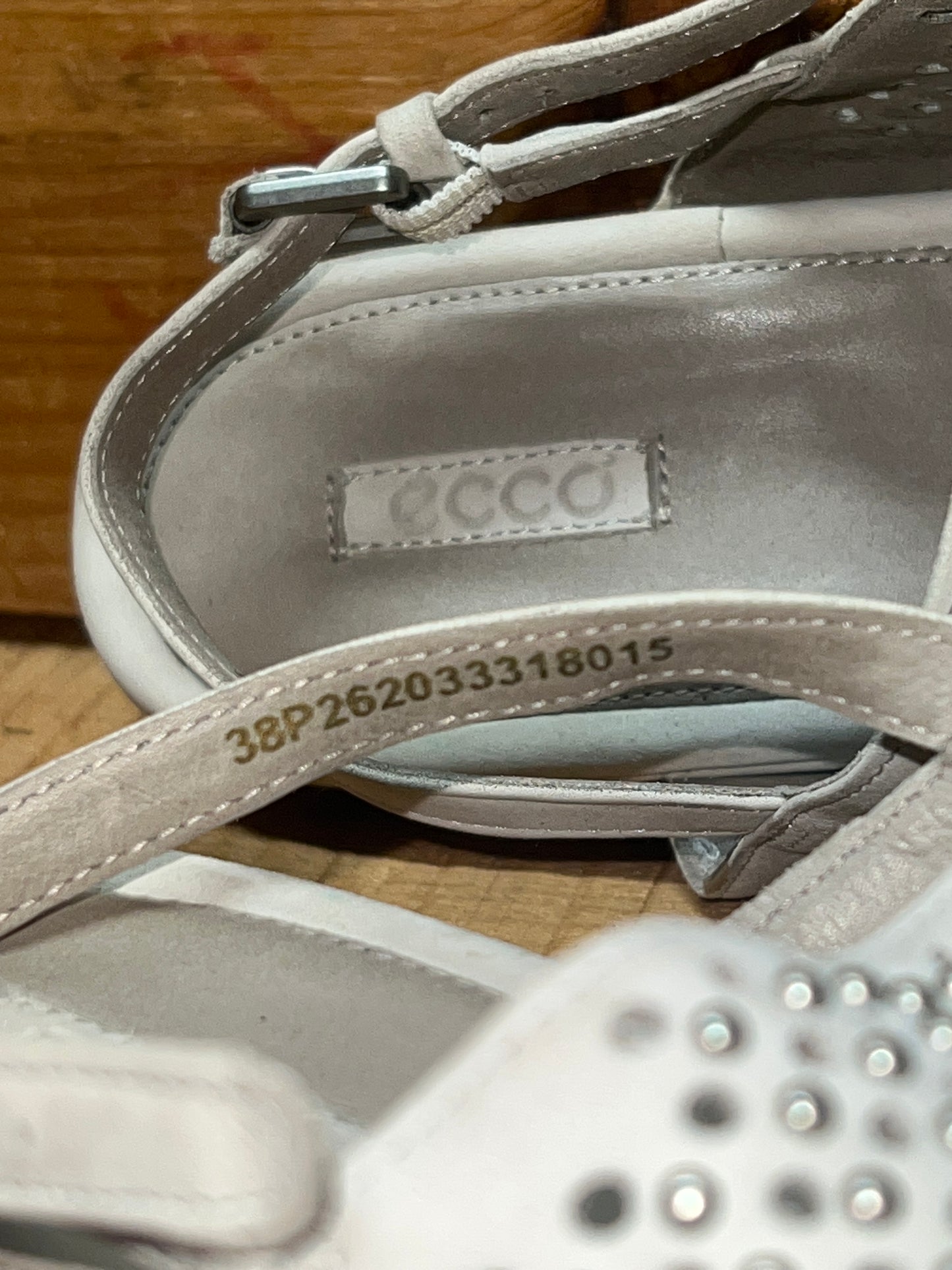Women's Ecco  Low wedge Sling-back Sandal 38 Taupe Grey Nubuck Leather