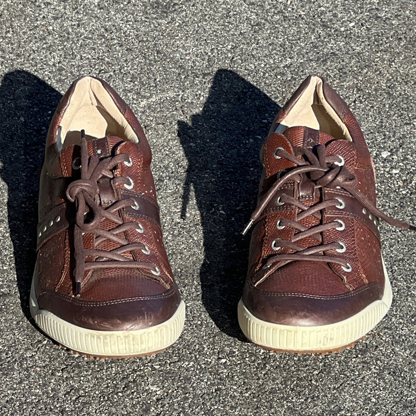 Men’s Ecco Street Premier Cleat-less Golf Shoe 46EU • Brown Reptile Embossed Hydromax  Leather