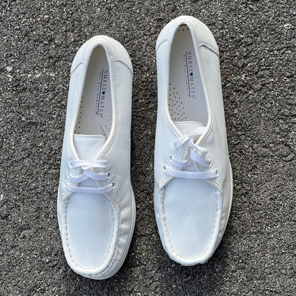 Women's  NURSE MATES  •Anni Lo•  Lace-up  9.5M White Leather