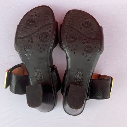 Woman’s Sofft •Damia• Stacked Heel Slide, 9M Blqck  leather