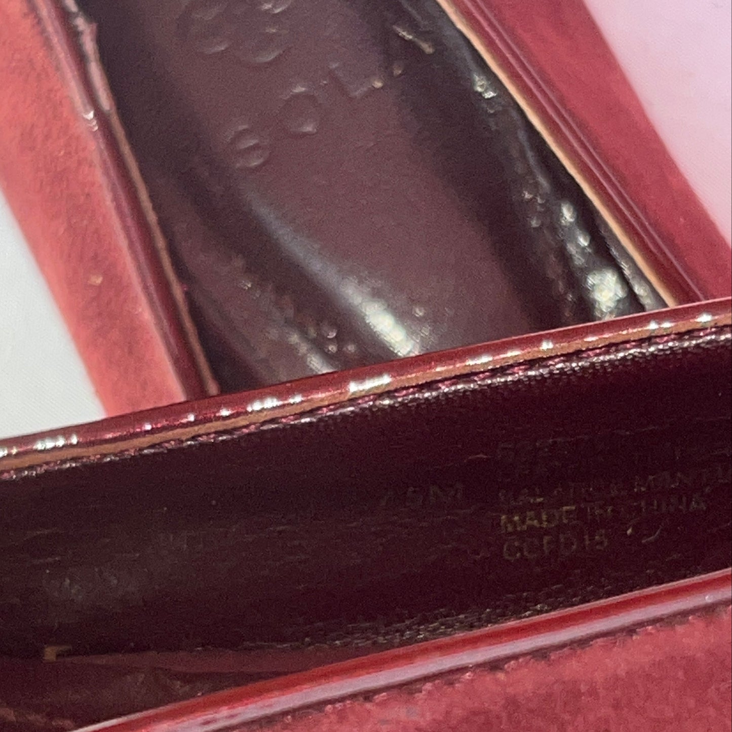 Woman’s Isola  •Donna• Jeweled Smoking Shoe 7.5M Maroon Suede Leather