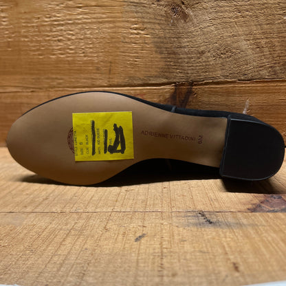 ADRIENNE VITTADINI Women's  •Laretta• Black Suede Leather Ankle  Bootie 6M