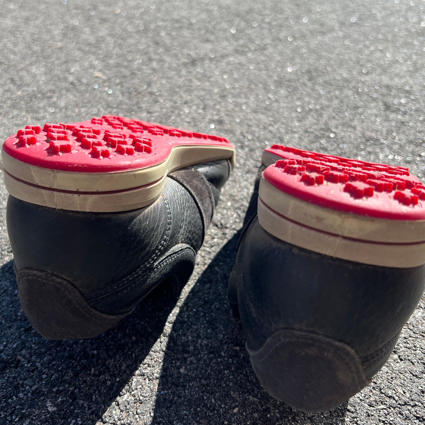 Men’s Ecco Street Premier Cleat-less Golf Shoe 43EU •Black/Red•  Leather