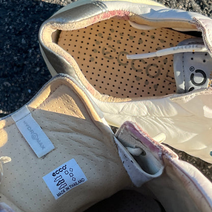 Men’s Ecco  Biom Natural Motion Spikeless Golf Shoes 45EU -White/Blue- Hydromax Leather