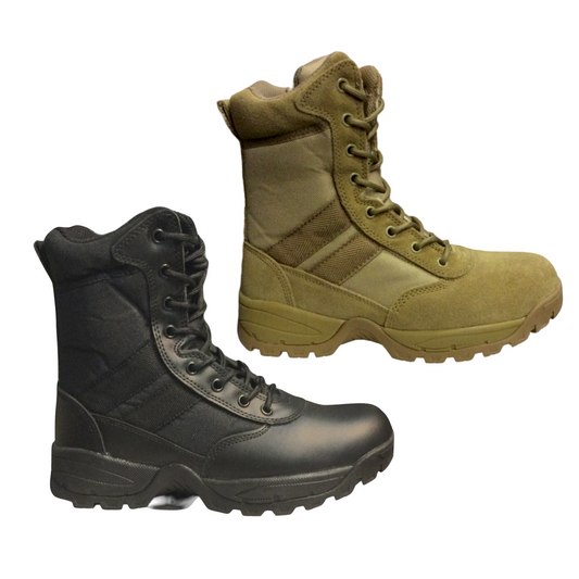 Safara NJ8821 Zippered Tactical Boot  Leather/Nylon