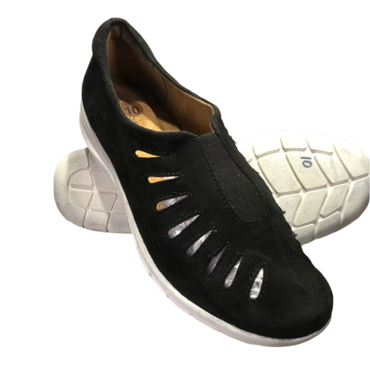 Comfortiva By Softspots Womens Tinsley Slip On - Black Suede Preowned 10M / Womens Shoe